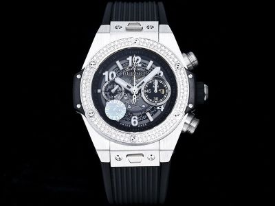 ZF Factory Hublot BigBang Silver steel case with White diamonds Watch